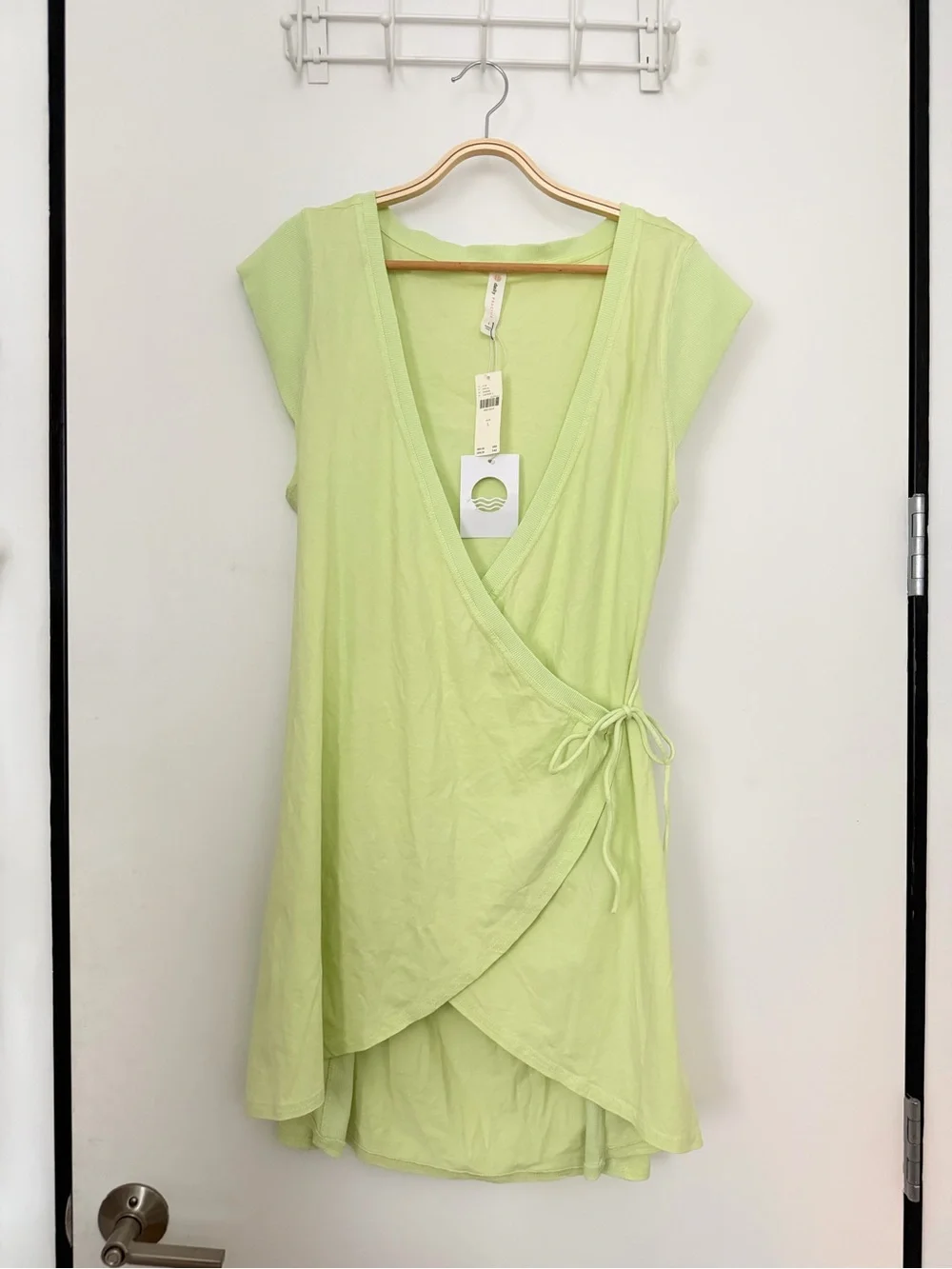 Free People Lime Green Wrap Mini Dress